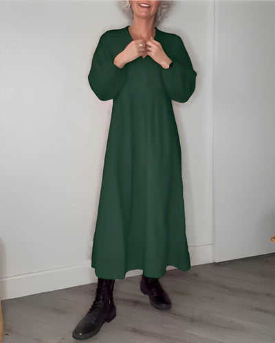 Amanda | Langes Kleid mit V-Ausschnitt