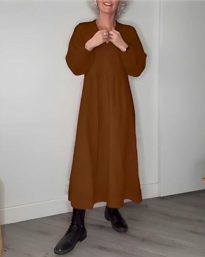 Amanda | Langes Kleid mit V-Ausschnitt