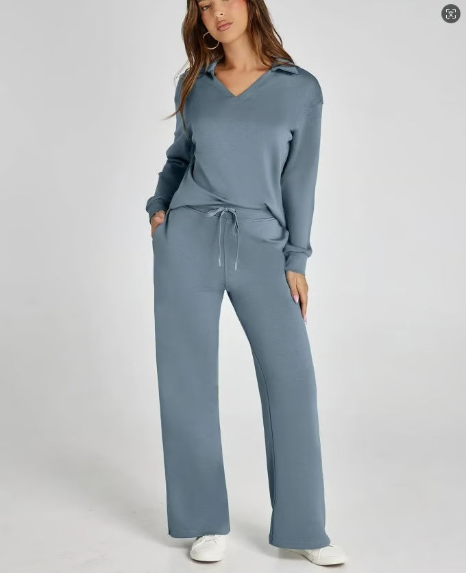 Damen Zweiteilige Sets Outfits Lässige Langarm-Sweatanzüge Sets