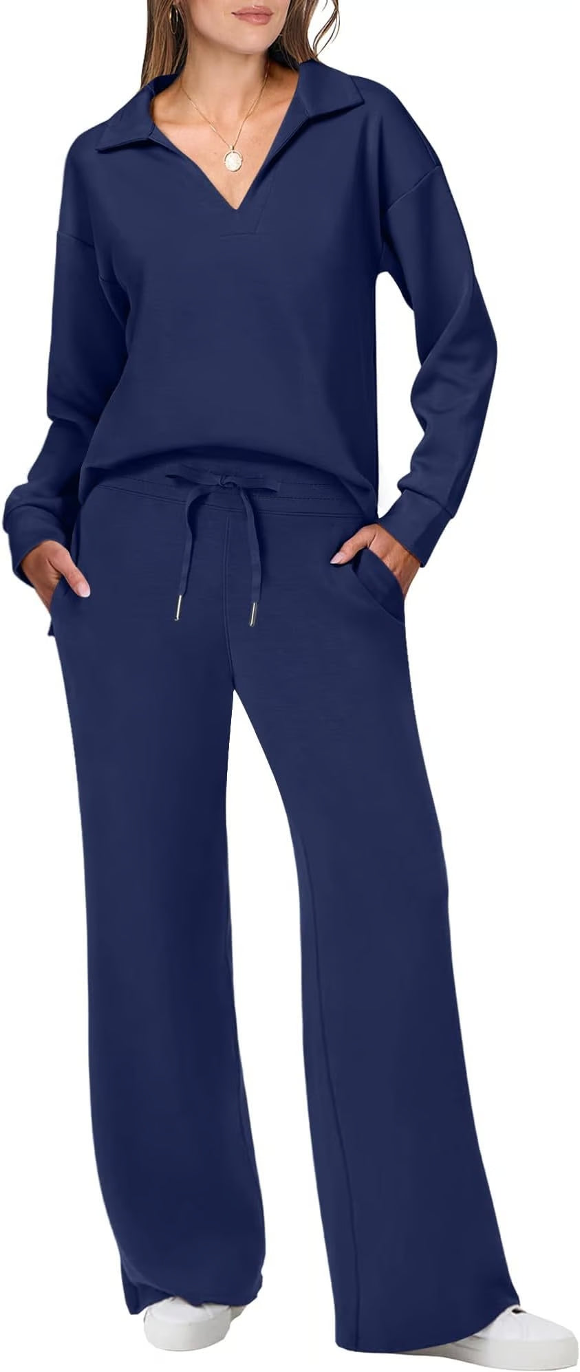 Damen Zweiteilige Sets Outfits Lässige Langarm-Sweatanzüge Sets
