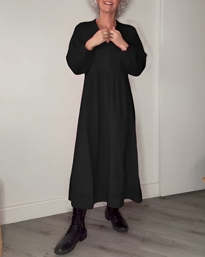 Amanda | Langes Kleid mit V-Ausschnitt