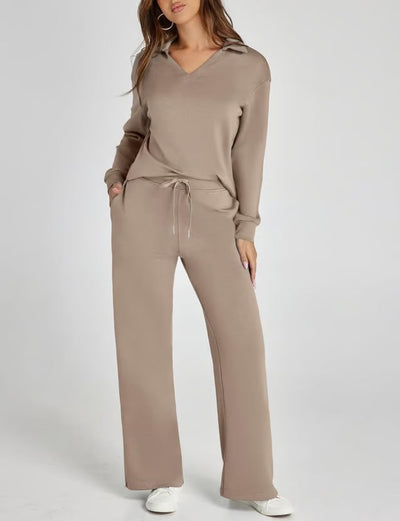 Damen Zweiteilige Sets Outfits Lässige Langarm-Sweatanzüge Sets