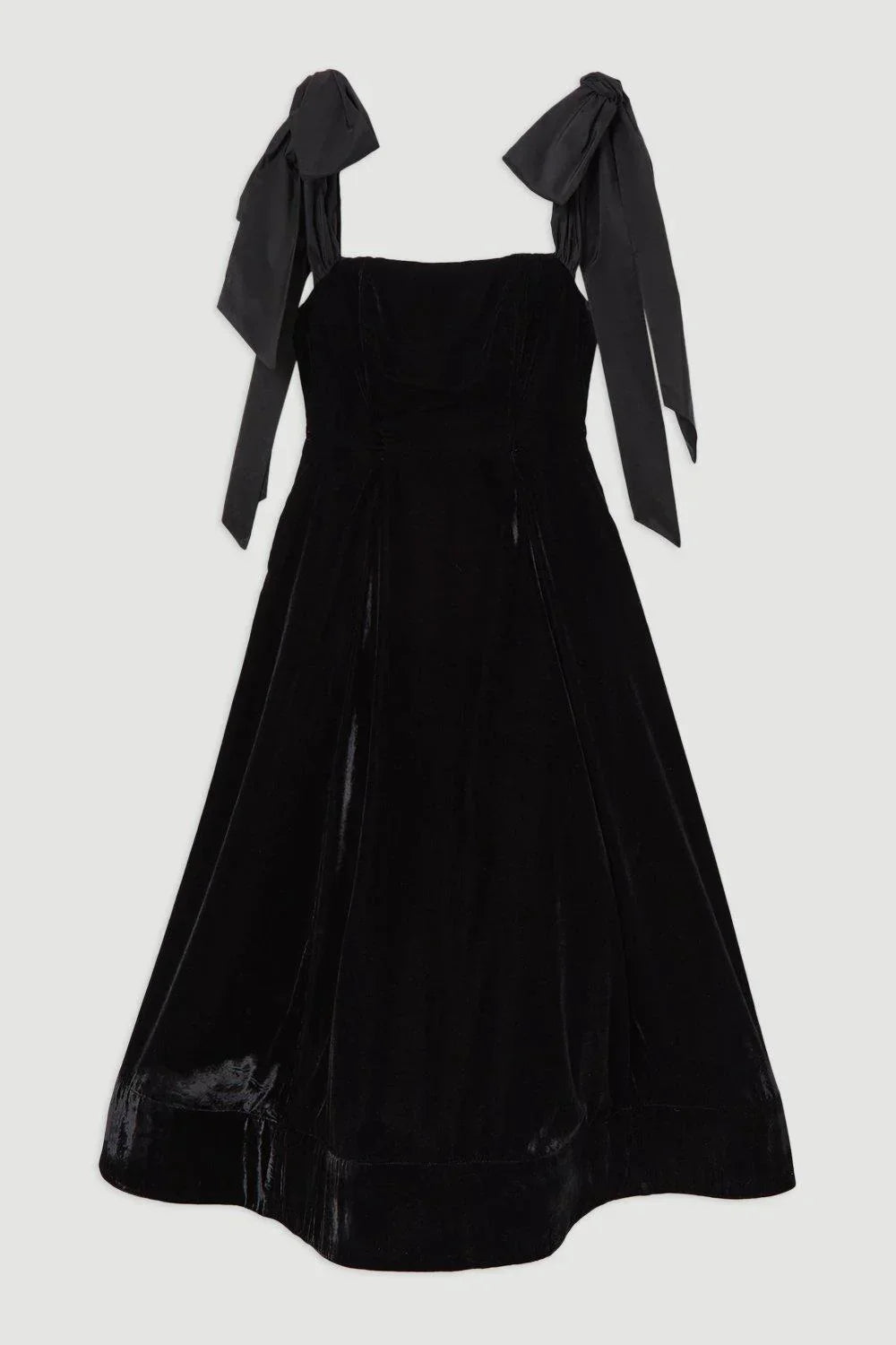 Trägerloses Midi-Kleid aus Samt mit Schleife