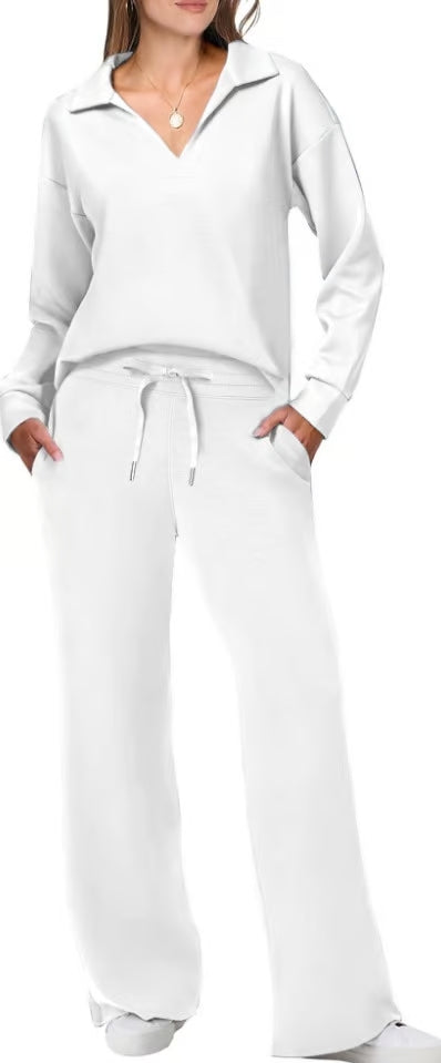 Damen Zweiteilige Sets Outfits Lässige Langarm-Sweatanzüge Sets
