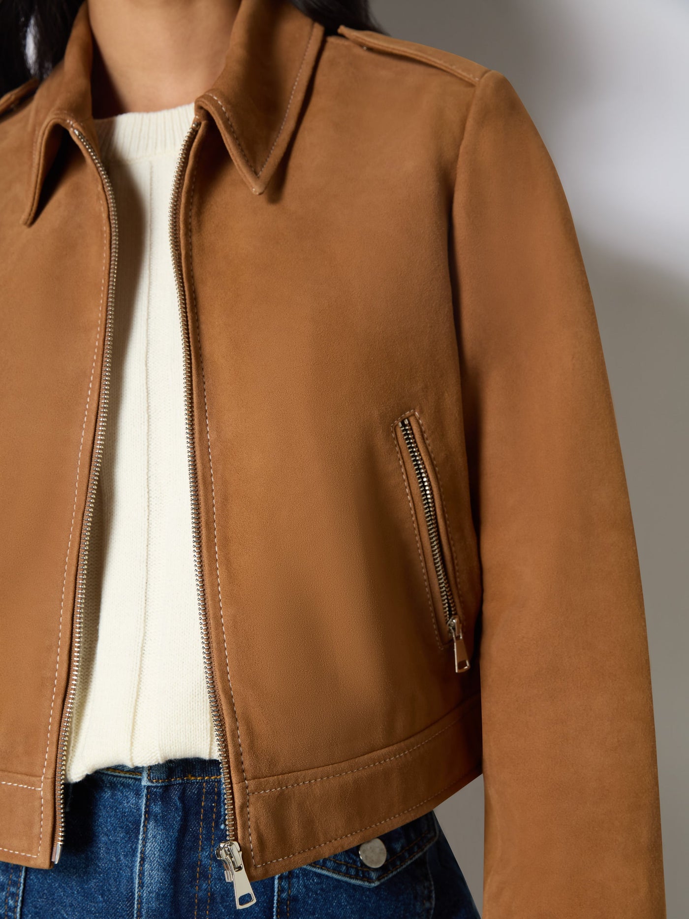 Tan Suede Jacke