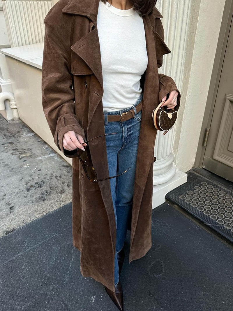 Jutta - Wildleder Trenchcoat
