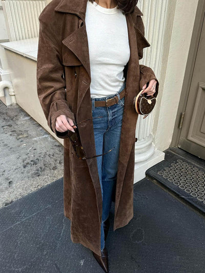 Jutta - Wildleder Trenchcoat