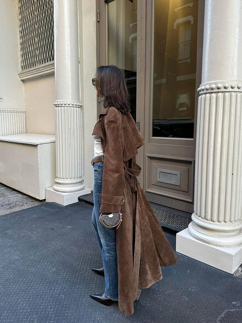 Jutta - Wildleder Trenchcoat