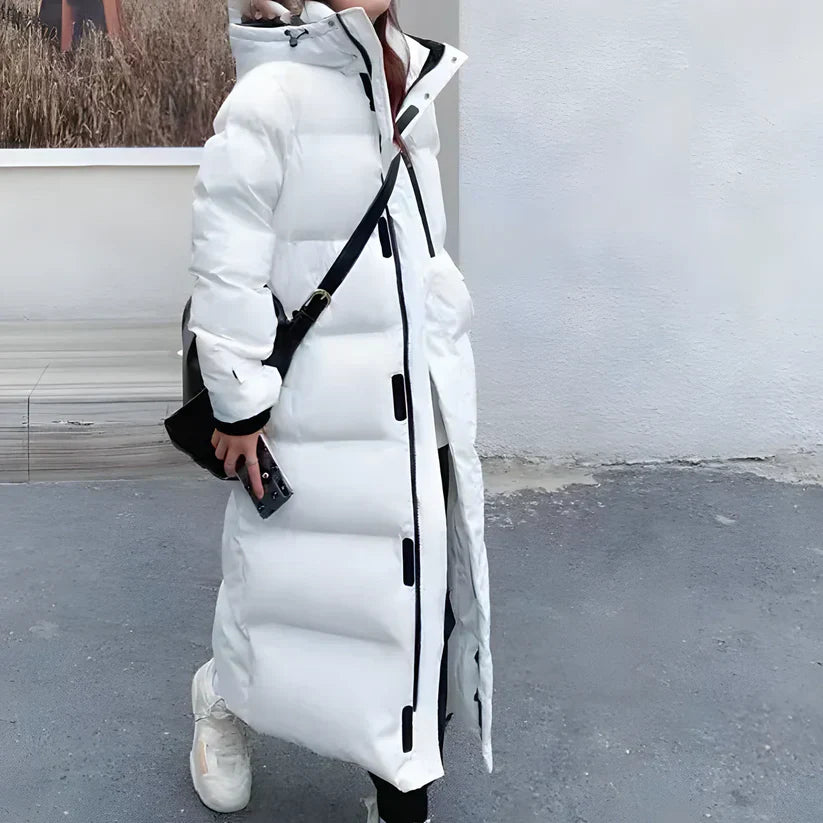 Isabel Winddichte lange Daunenjacke