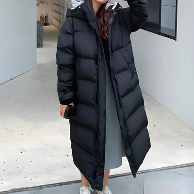 Isabel Winddichte lange Daunenjacke