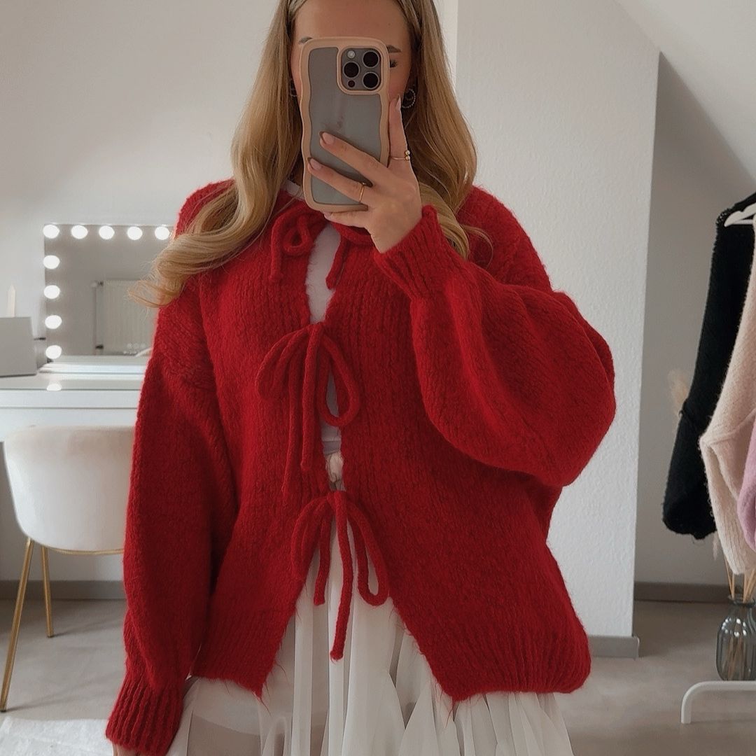 Oversized Cardigan mit Schleifen