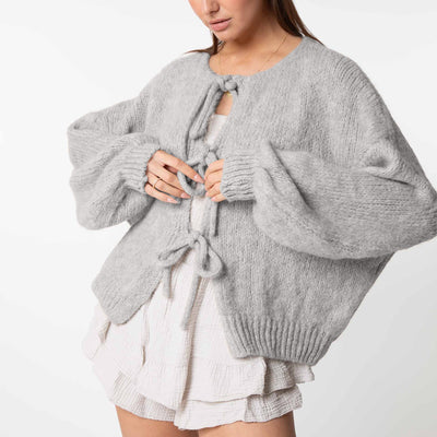 Oversized Cardigan mit Schleifen