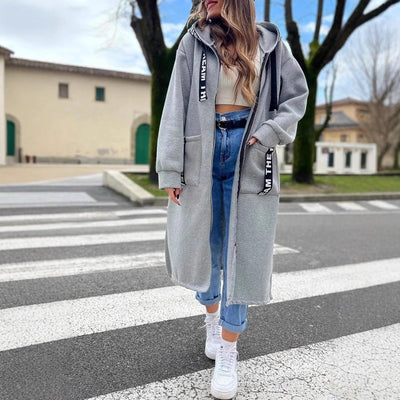 Langes Sweatshirt mit Kapuze